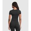 Gymshark Повседневная бесшовная облегающая футболка с круглым вырезом, черная B3b1o Bb2j