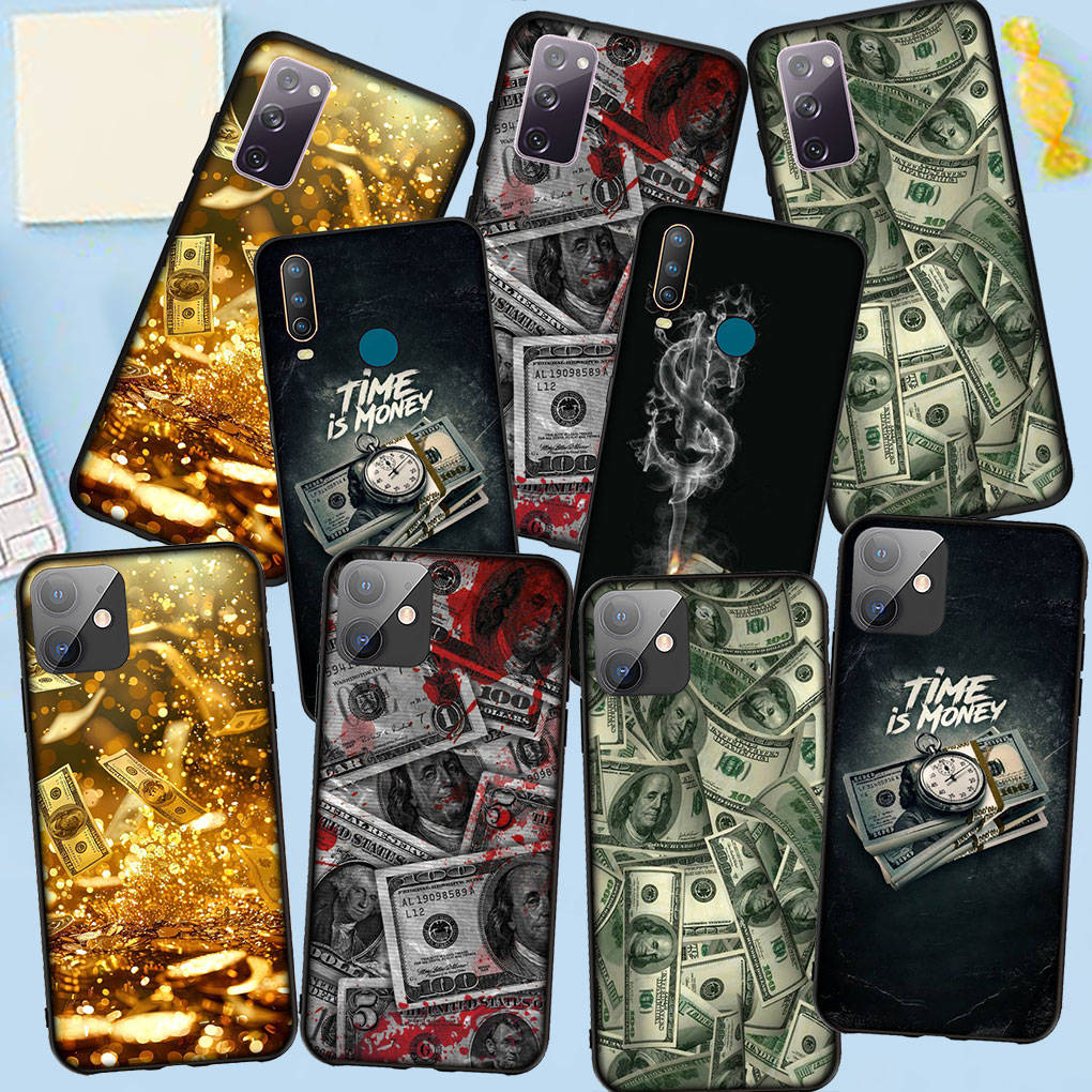 Чехол для телефона Samsung Galaxy S25 S24 S23 iPhone 16 15 Xiaomi Redmi Note 14 13 12 16E X 11 Pro Max OPPO Moto Huawei Wallpaper Money 100 Dollars Cover