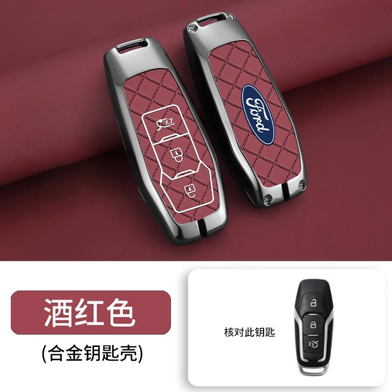 Car Sticker Hot For Ford Zinc Alloy Car Smart Key Case Cover Shell for Ford Focus 3 4 Ranger S C Max Explorer Edge Mustang Fiest