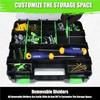 Double-Sided Hardware Storage Box 34-Compartment with Removable Plastic Dividers for Small Parts and Tools Organization