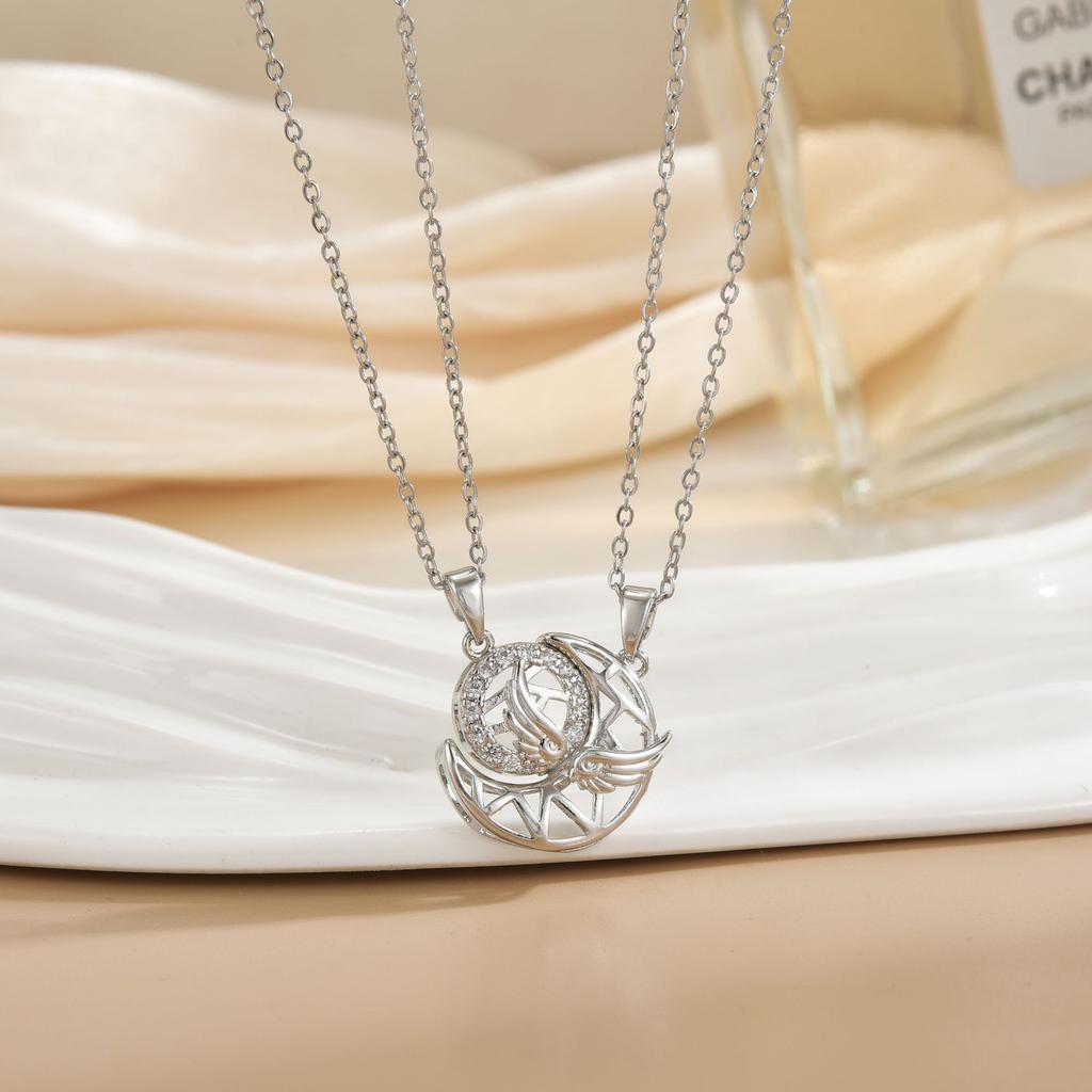 LATS Новое Магнитное Ожерелье для Пар «Солнце и Луна» из Нержавеющей Стали Модная Цепочка для Мужчин и Женщин Подарки для Лучших Друзей Трендовые Украшения