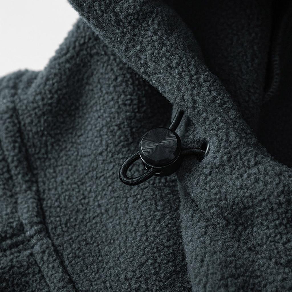 Men's And Women's Solid-color Casual Thickened Fleece Warm Jacket, Men's Hooded Fleece Zipper Sweatshirt Jacket