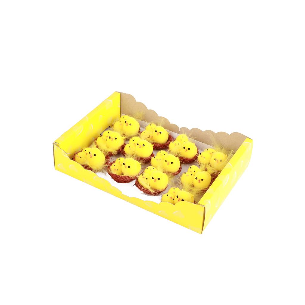 12 Pcs Mini Easter Chicks Yellow Easter Decoration Toy Spring Home Garden Decor Party Favors and