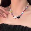 Color Acrylic Dopamine Cat Necklace Beaded Personality Design Clavicle Chain New Trendy Accessories
