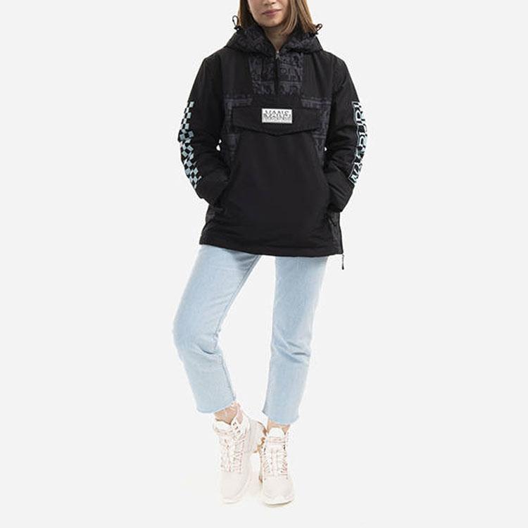 Vans Napapijri Collaboration клетчатая куртка с принтом женская куртка черная VN0A53WXBLK
