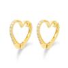 ESTELLE [Official] Women's Silver Yellow Gold Plated Earrings with Cubic Zirconia and Heart Motif, 0776-0072-0000-0000