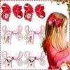 Children's Three-dimensional Lock Edge Bow Children's Hair Clip Santa Claus Embroidery Thread Band Hair Clip Handmade Baby Hair Accessory