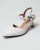 Босоножки на шпильке рюмочка Aiformaria 9341 36 белые кожа