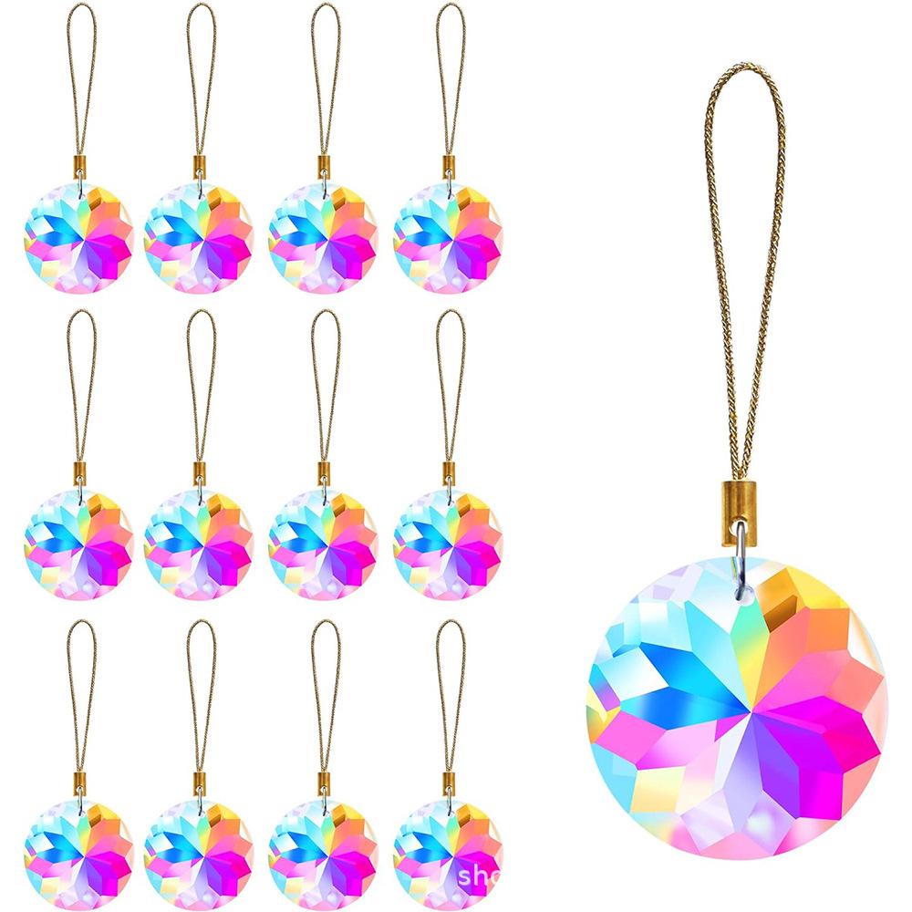 12pcs Round Crystal Balls Christmas Tree Decoration Festival Party Home Decoration Crystal Pendant Pendant