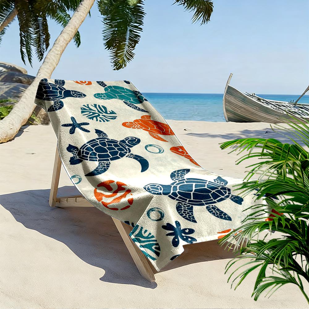 Colorful Sea Turtles and Ocean Patterns Beach towel quick-drying for travel outdoor sports jogging beach and swimming