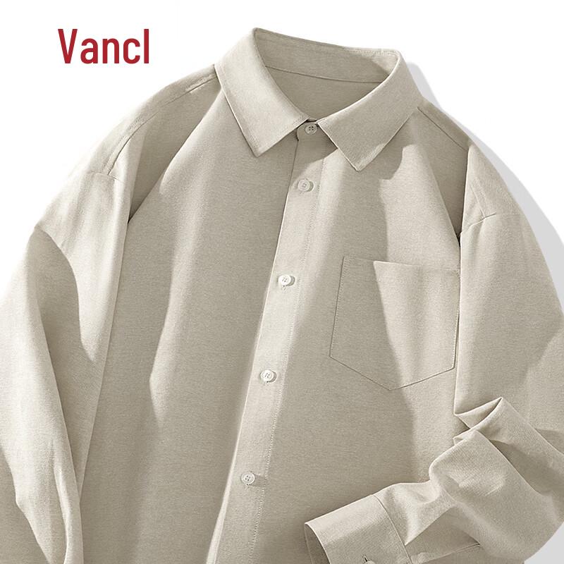 Мужская рубашка VANCL из оксфордской ткани с длинным рукавом