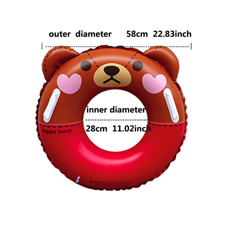1 шт., кольцо для плавания с утолщенной ручкой в ​​виде медведя, детское водное игровое сиденье, плавающие безопасные надувные водные игрушки