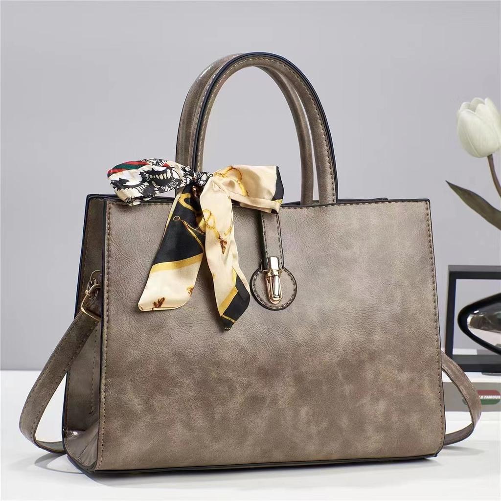 Новая мода ретро кожаный шелковый шарф большой емкости женская сумка через плечо