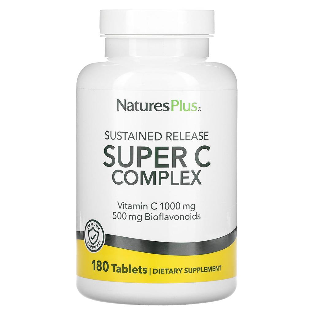 NaturesPlus, Супер С Комплекс с пролонгированным действием, 180 таблеток