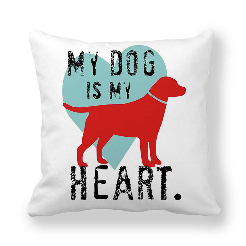 Cartoon Alphabet Dog Series Patterns Digital Printing Short Plush Pillow Covers For Car Sofa Office Cushion Cover Home Goods