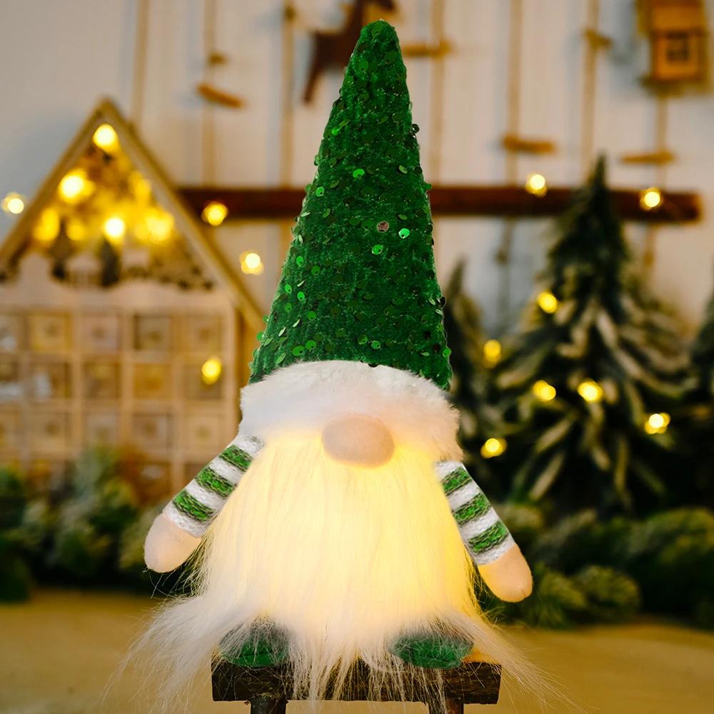 30cm Christmas Gnome Doll With LED Night Light Holiday Home Decor Gift