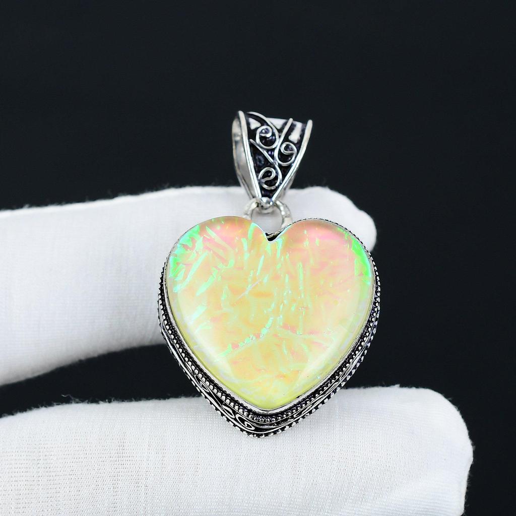 Серебряный кулон с желтым триплетным опалом из стерлингового серебра 925 пробы — дизайн в виде сердца ручной работы, повседневные украшения, уникальный кулон в подарок на Пасху