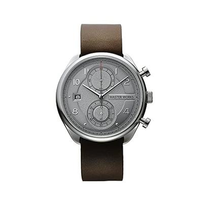 MASTER WORKS Quattro 002 MW07SU-EDBRO8 Мужские часы, Сделано в Японии, Кварцевый механизм, 41 мм, Кожаный ремешок, Хронограф, Коричневый