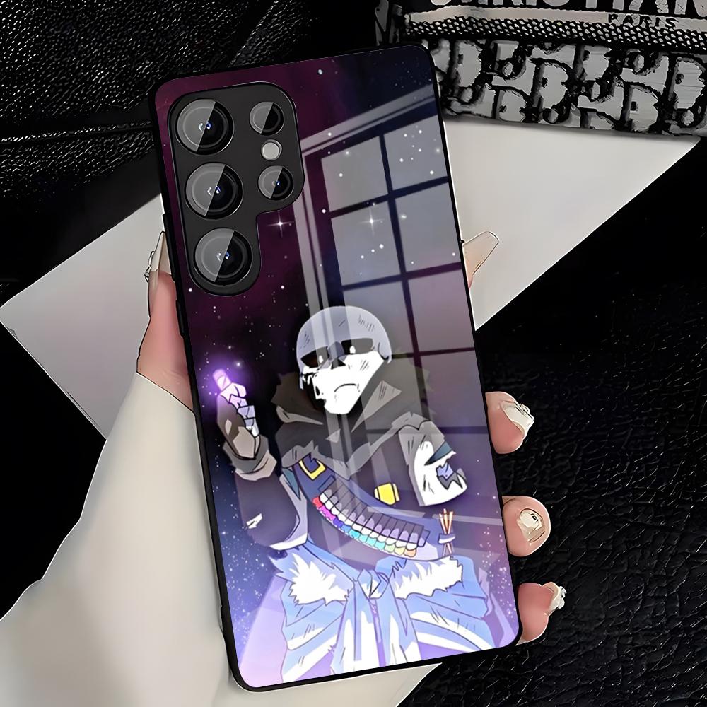 Чехол для телефона Sans Undertale для Samsung A25 A13 A33 5G A54 A36 A35 A56 A52 A14 Ударопрочная стеклянная крышка