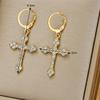 Серьги-подвески с крестом для женщин корейские серьги-кольца с подвесками ювелирные подарки на день рождения