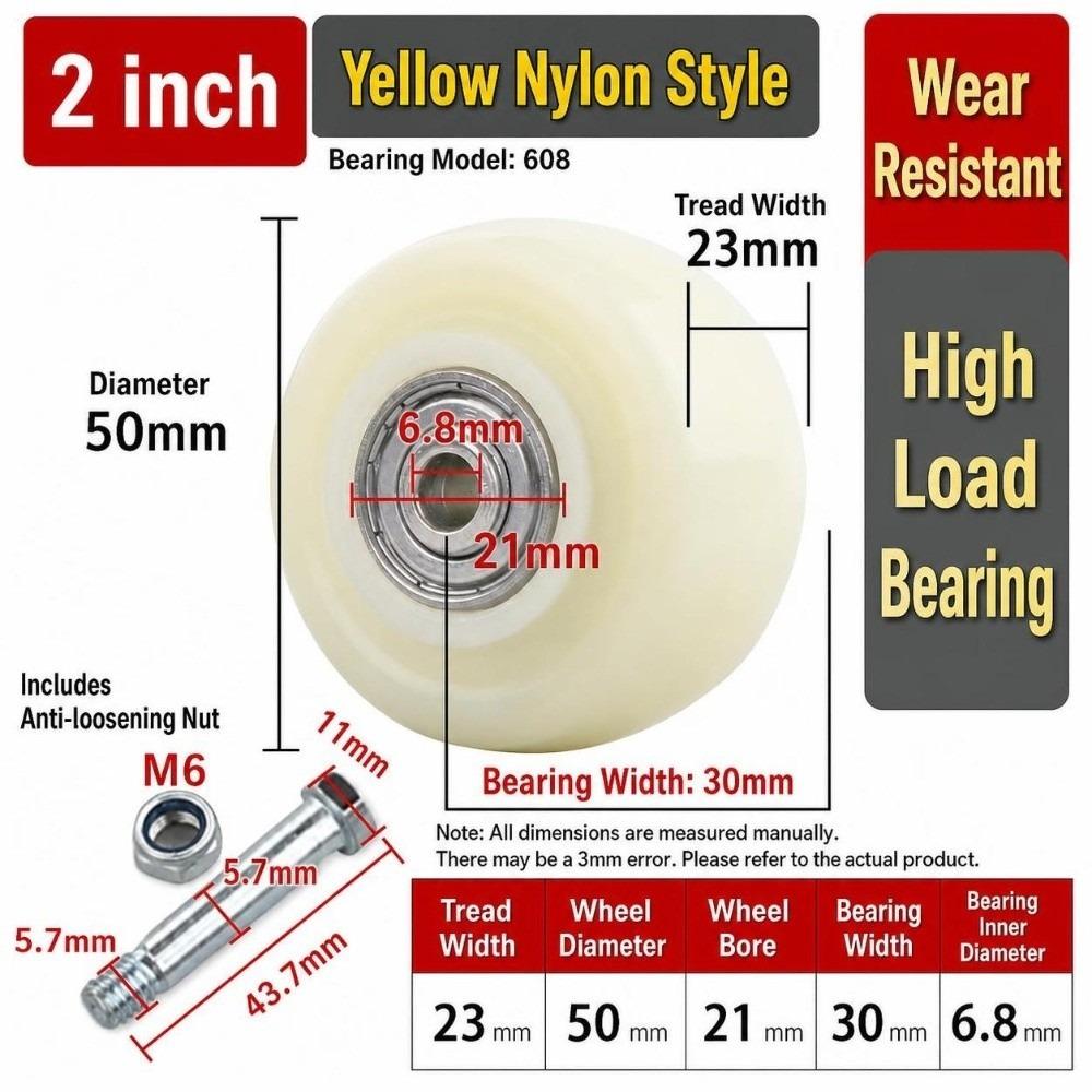 Double Bearings Caster Wheel High Load Capacity Roller Wheel Durable Trolley Wheel Industrial Move