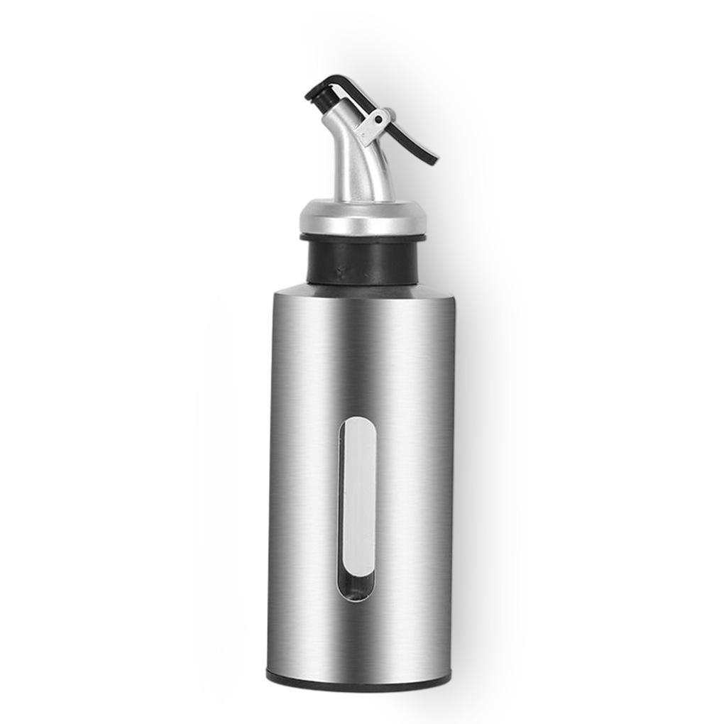 Portable Kitchen Stainless Oil Bottle Leak-proof Vinegar Sauce Holder Dispenser Visual Empty Can Gift Seasoning Baking