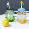3Pcs Straw Shape Cover Flower Silicone Straw Lid Durable Dust-proof Straw End Plug