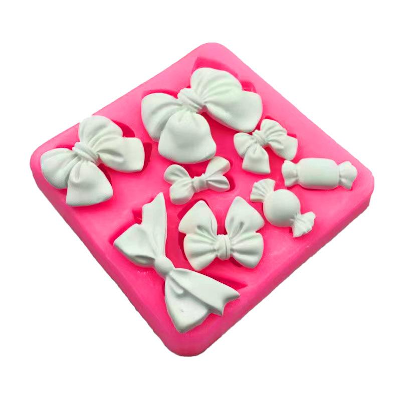 DIY Bow Silicone Mould,Cute Cartoon Bow Knot Resin Art Molds Fondant Mould Cake Decoration Tools Pastry Baking Accessories