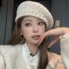Lamb Wool Winter Top Hat Sweet Pearl Wool Beret Temperament Casual Face Little Painter Hat