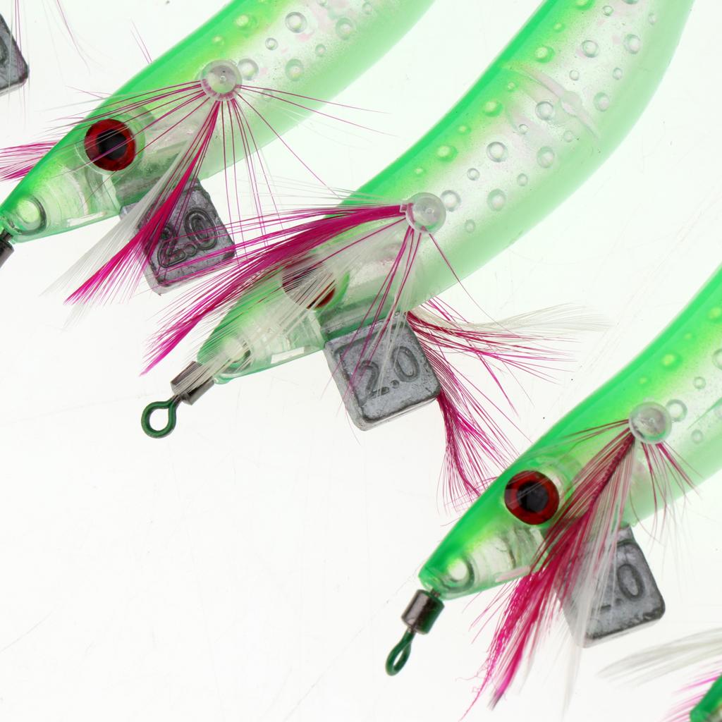 5 Pcs Fishing Artificial Squid Jigs Baits
