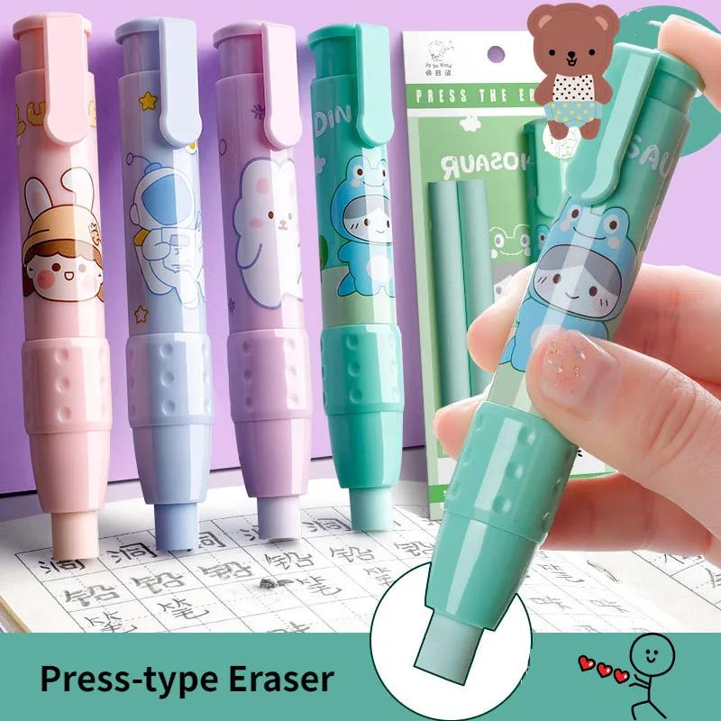 Creative Press Type Eraser Lovely Cartoon Animal Pen Style Eraser Rubber Pencil Eraser Student Back To School Kawaii Stationery
