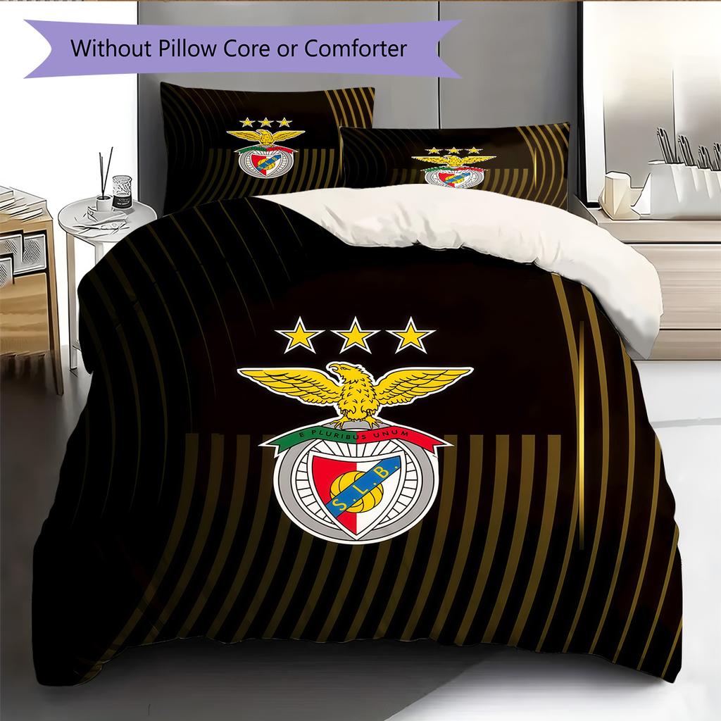 SL Benfica Pattern Bedding Quilt Set Home Decoration Gift (1 * duvet cover + 2 * pillowcase without core)