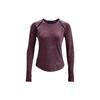 Повседневная спортивная футболка с круглым вырезом и длинным рукавом для бега, женский топ, серо-фиолетовый 1367533-554