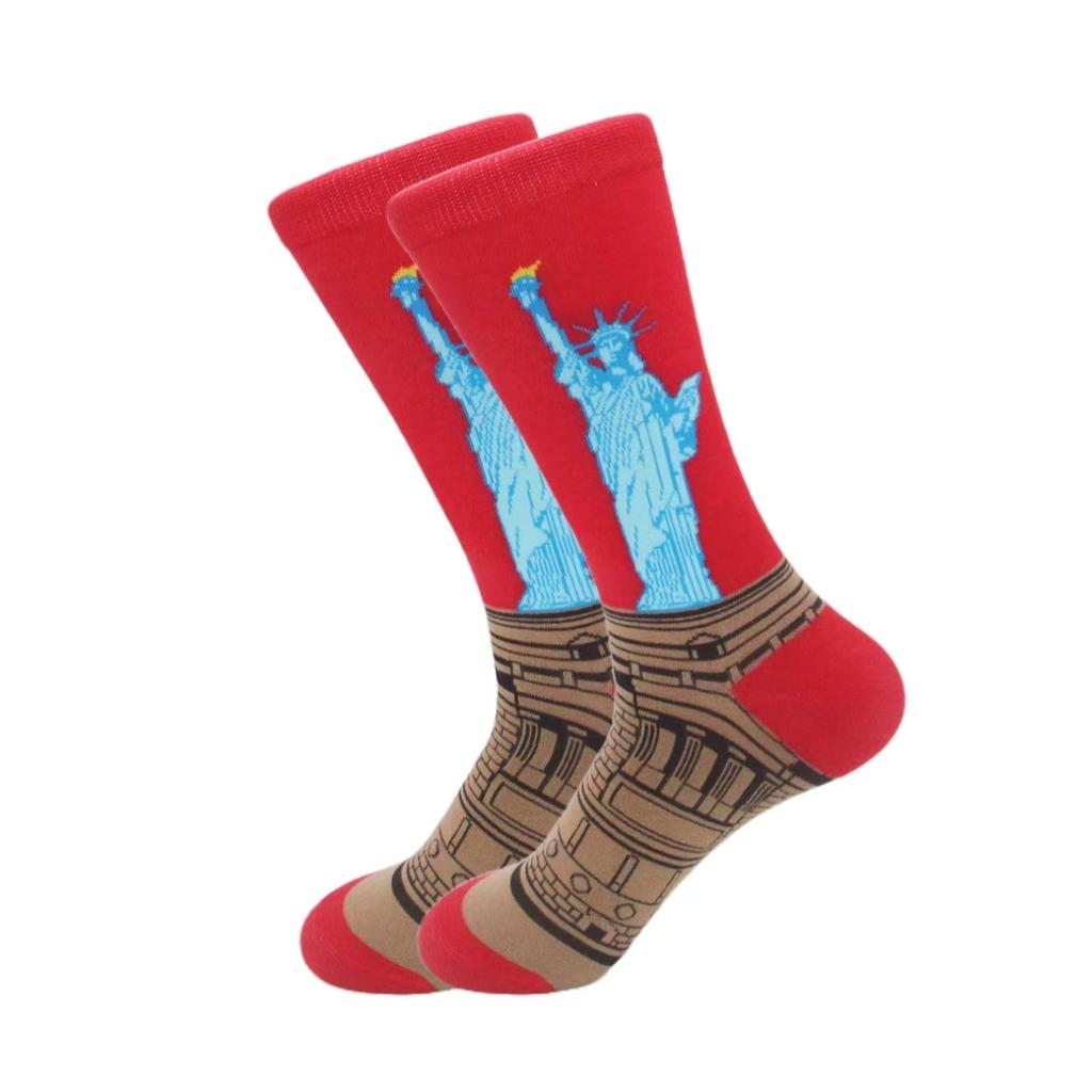 1 пара модных европейских и американских носков с персонализированной серией носков с масляной живописью в уличном стиле