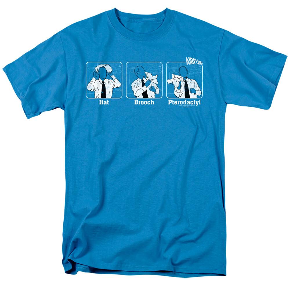 Airplane Johnny Improv T Shirt Mens Licensed Classic Movie Tee Turquoise