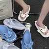 Мужские шлепанцы летняя обувь новые уличные пляжные нескользящие акула милые парные щиплющие пальцы сандалии женские