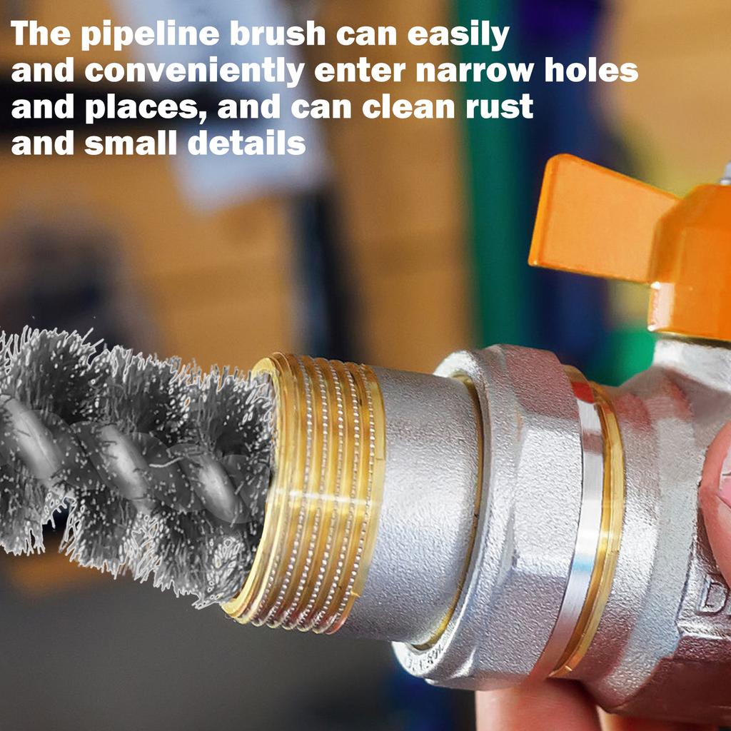 Набор из 8 щеток для чистки труб из нержавеющей стали, 3/8" шестигранный стержень, витая проволока, щеточный ершик для чистки отверстий, щеточный ершик с проволочной щетиной, отверстие