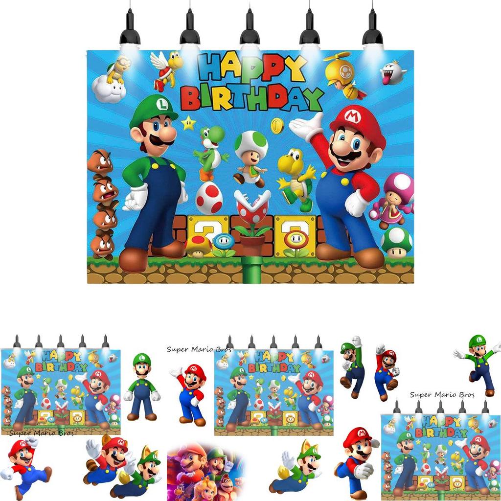 Братья Супер Марио. Тематический 3D фон для детского дня рождения Марио и Луиджи