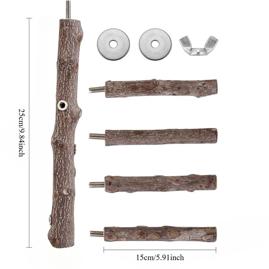 Подставка для птичьей жердочки, игрушка, натуральное дерево, жердочка для попугаев, клетка для птиц, жердочка для веток, аксессуары для попугаев, корелл, ара, зяблики, влюбленные птички