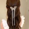 Advanced Butterfly Clip, Women'S Long Rhinestone Tassel Hair Clip At The Back Of The Head, Temperament Semi Tied Hair Headpiece Hair Clip