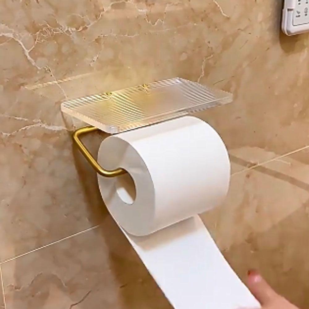 Держатель для туалетной бумаги без сверления Акриловая полка-стеллаж для хранения в ванной комнате Ванная
