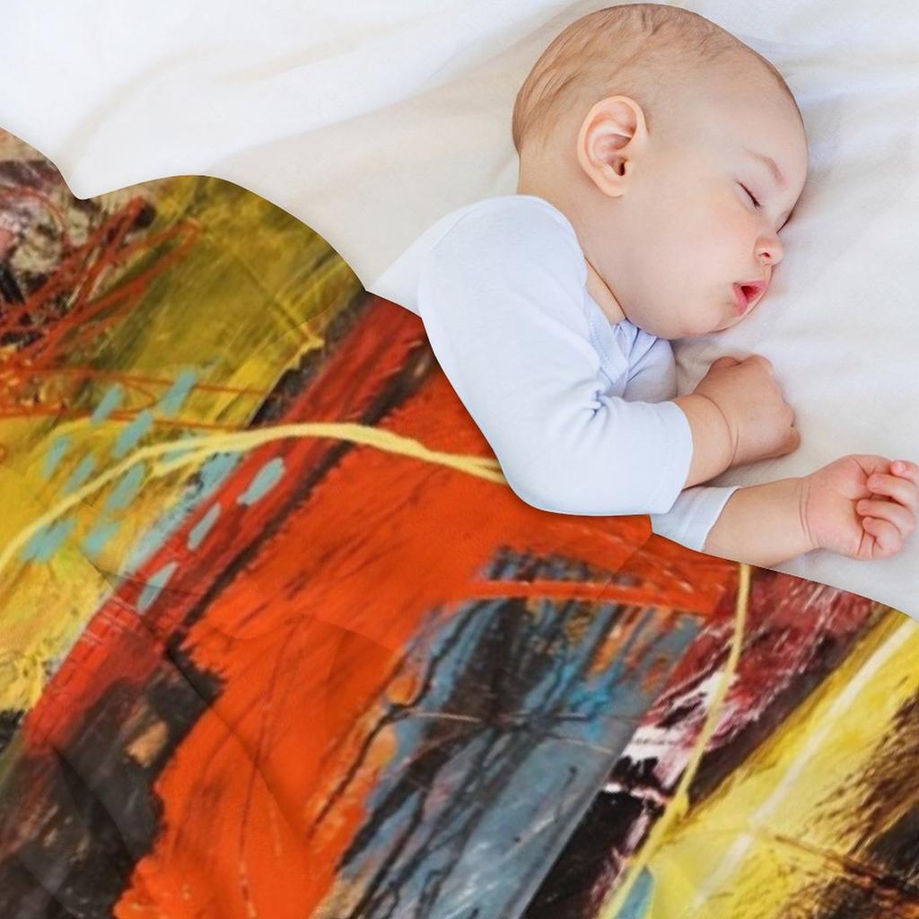 The Family Fire - Abstract Painting Throw Blanket Softest Single wednesday Loose Blankets