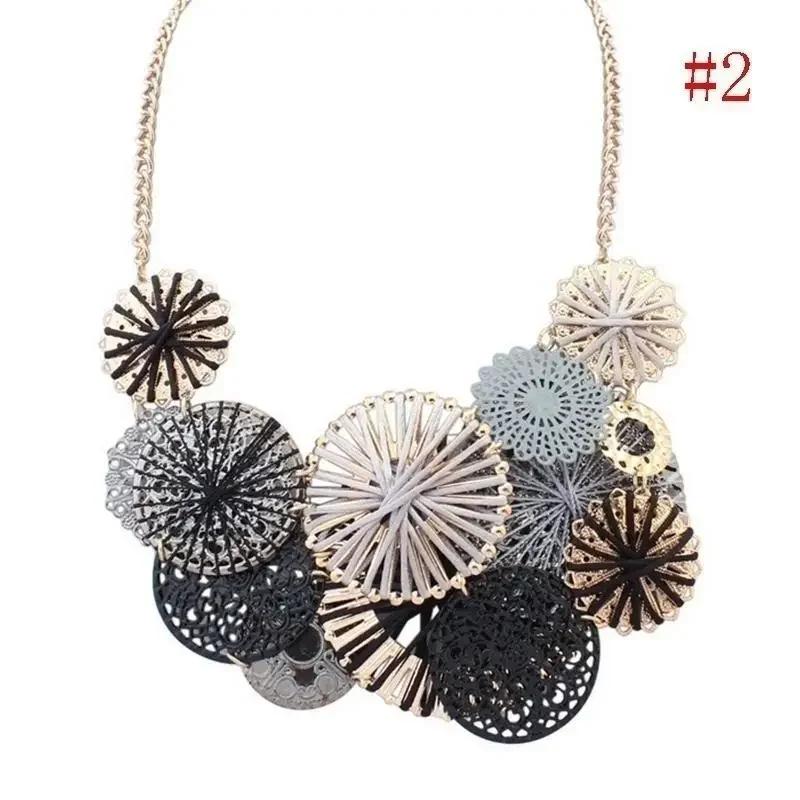 Women Fashion Flowers Choker Necklace Women Color Multicolor Bohemian Boho Collar Colorful Blue Big Necklace Jewerly Gift
