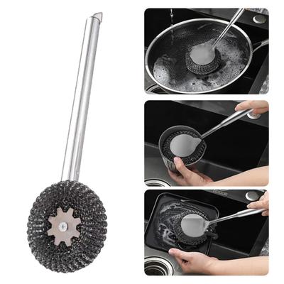 Скребок из стальной проволоки для выпечки с длинной ручкой, легко моется, тяжелый