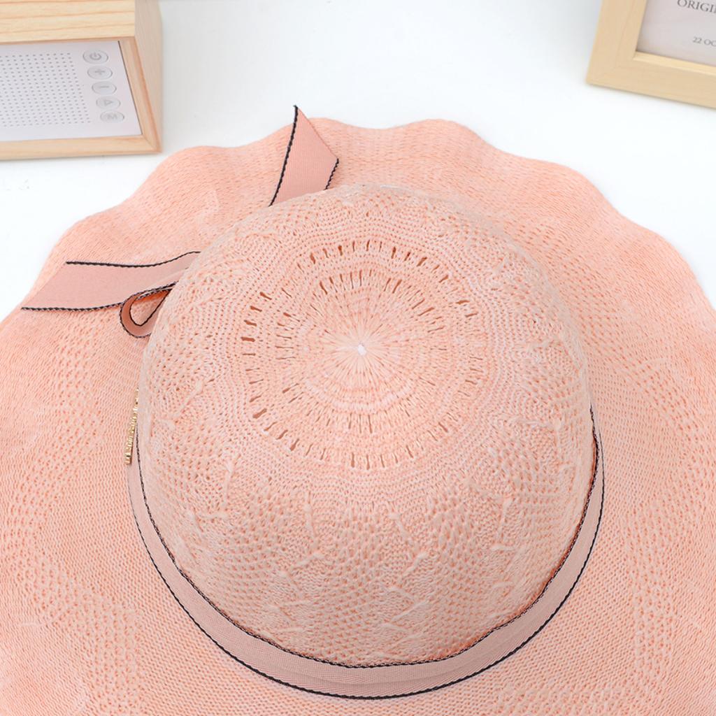 Летняя женская шляпа с волнистыми краями и большими полями для защиты от солнца и солнцезащитного козырька, женская пляжная шляпа от солнца с защитой от ультрафиолета, пляжная шляпа