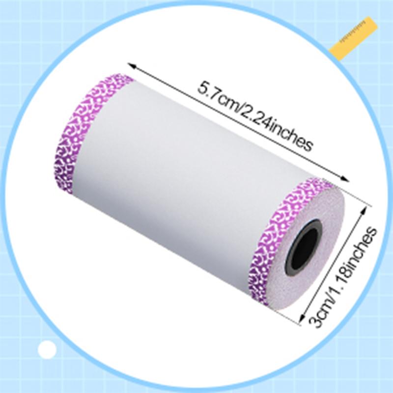 3/6/9/12 рулонов термобумаги с цветными краями, 57*30 мм, для термопринтера чеков мини-принтера