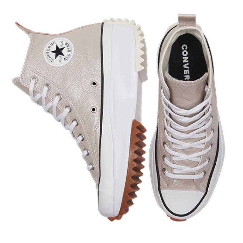 Converse Run Star Hike Trendy Comfortable Casual High Top Canvas Shoes Unisex Pink White