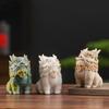 Sandstone Pixiu (mythical creature) figurine, a decorative item for office desks and workstations, featuring a Qilin (mythical creature)