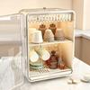 2 Layers Kitchen Multi-Functional Storage Cabinets Dust Proof Dishware Cutlery Water Cup Organizer Rack with Cover Sundry Shelf