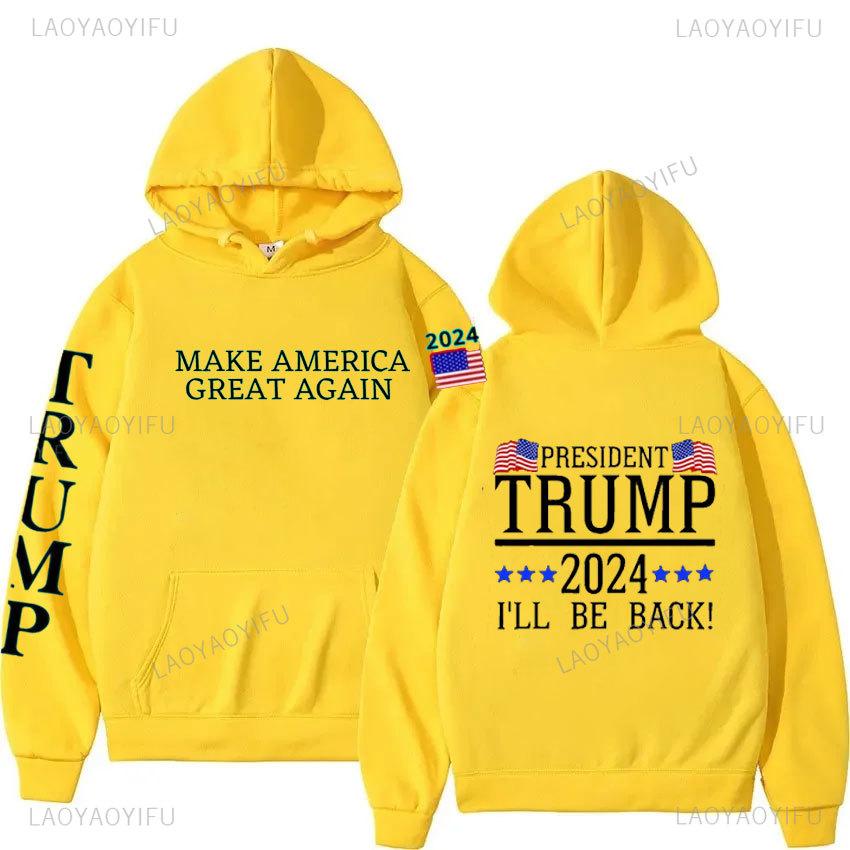 Сделай Америку снова великой Толстовки с принтом Трампа 2024 года Уличная одежда человека на выборах Трампа Keep A Merica Great Trump 2024 Толстовки